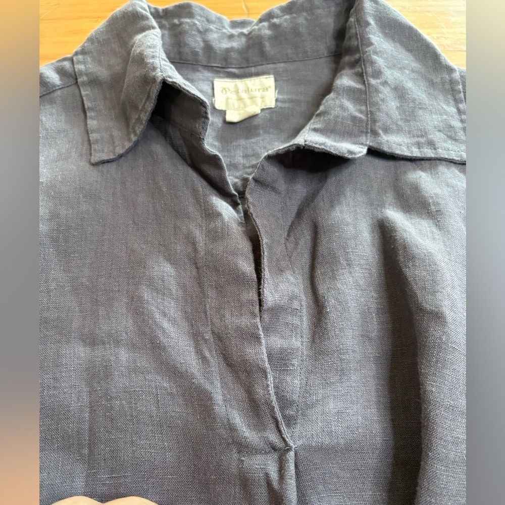 EUC Petalura - 100% Linen Swing Tunic- in Slate. Size XL - Picture 7 of 10